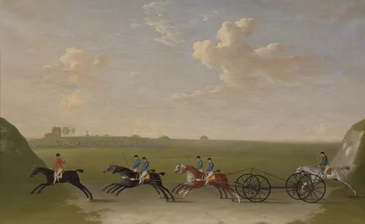 Das Chaise-Rennen auf dem Newmarket Heath am Mittwoch, den 29. August 1750